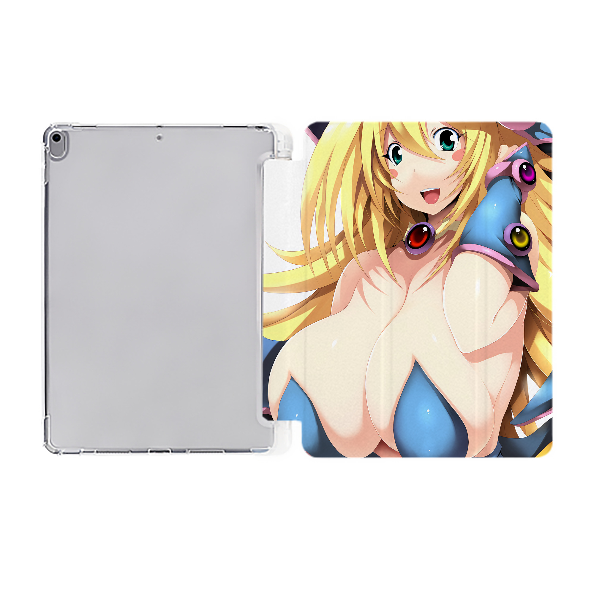 （画像用） 遊☆戯☆王 Yu-Gi-Oh! IPad ケース ペン収納付き 三つ折りスタンド PUレザー×シリコン 対応機種9.5/10.5/10.9インチ